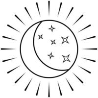 icône lune soleil, nuit journée Facile logo, bouton étoile des rayons vecteur