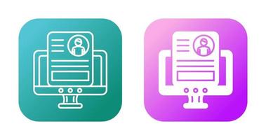 icône de vecteur de CV en ligne