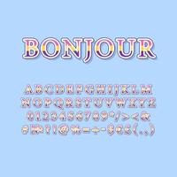 ensemble d'alphabet de vecteur 3d vintage bonjour