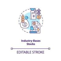 icône de concept de stocks basés sur l'industrie vecteur