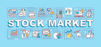 Bannière de concepts de mot de marché boursier vecteur