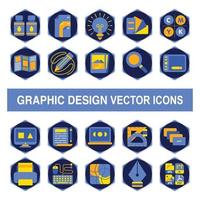 icônes vectorielles de conception graphique dans le style de conception de badge. vecteur