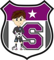 s est pour football joueur - alphabet apprentissage éducatif des sports illustration vecteur