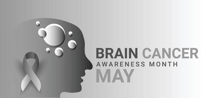 cerveau cancer conscience mois peut. modèle arrière-plan, bannière, carte, affiche. vecteur illustration.