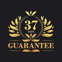 37 journées garantie logo vecteur, 37 journées garantie signe symbole vecteur