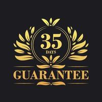 35 journées garantie logo vecteur, 35 journées garantie signe symbole vecteur