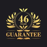 46 ans garantie logo vecteur, 46 ans garantie signe symbole vecteur