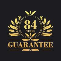 84 ans garantie logo vecteur, 84 ans garantie signe symbole vecteur