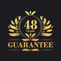 48 ans garantie logo vecteur, 48 ans garantie signe symbole vecteur