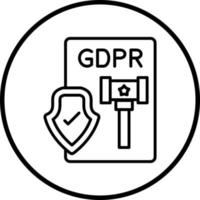 GDPR procès vecteur icône style