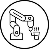 robot barista vecteur icône style