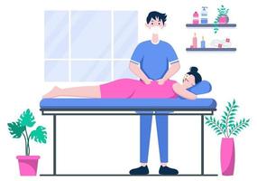 illustration vectorielle de massage dans un salon de beauté vecteur