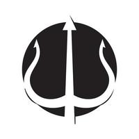 Vintage trident lance de poseidon neptune dieu triton king création de logo vecteur