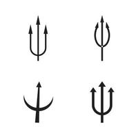 Vintage trident lance de poseidon neptune dieu triton king création de logo vecteur