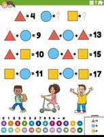 tâche éducative supplémentaire mathématique avec des personnages enfants vecteur