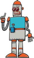 dessin animé robot fantastique personnage de bande dessinée vecteur