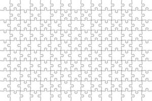 modèle de contour de puzzle de 150 pièces sur fond blanc. vecteur