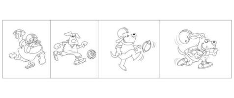 marrant chien en jouant football, vecteur illustration, pour des gamins et adulte