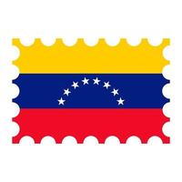 affranchissement timbre avec Venezuela drapeau. vecteur illustration.