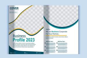 entreprise profil brochure modèle disposition conception, deux page affaires brochure conception, modèle disposition conception pour moderne affaires brochure vecteur