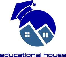 Accueil école logo, livre logo, maison, et à propos Accueil éducation vecteur