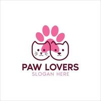 chat et chien logo pour animal de compagnie amoureux ou animal de compagnie se soucier vecteur