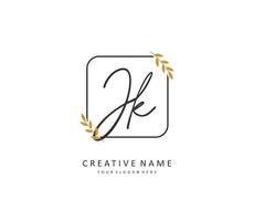 j k jk initiale lettre écriture et Signature logo. une concept écriture initiale logo avec modèle élément. vecteur