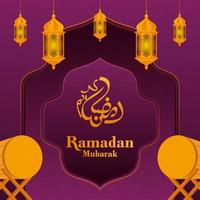 Ramadan mubarak Contexte modèle vecteur