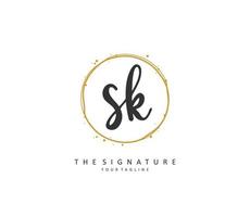 s k sk initiale lettre écriture et Signature logo. une concept écriture initiale logo avec modèle élément. vecteur