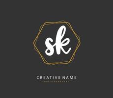 s k sk initiale lettre écriture et Signature logo. une concept écriture initiale logo avec modèle élément. vecteur