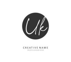 u k Royaume-Uni initiale lettre écriture et Signature logo. une concept écriture initiale logo avec modèle élément. vecteur