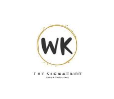 w k semaine initiale lettre écriture et Signature logo. une concept écriture initiale logo avec modèle élément. vecteur