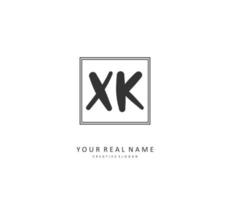 X k xk initiale lettre écriture et Signature logo. une concept écriture initiale logo avec modèle élément. vecteur