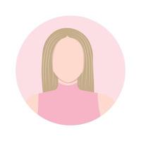 avatar de une Jeune femme pour social réseaux. vecteur illustration dans plat style