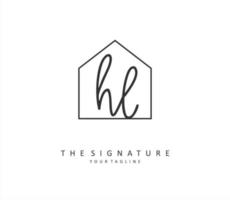 hl initiale lettre écriture et Signature logo. une concept écriture initiale logo avec modèle élément. vecteur