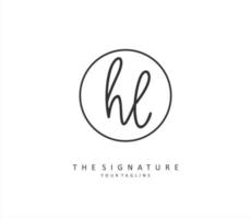 hl initiale lettre écriture et Signature logo. une concept écriture initiale logo avec modèle élément. vecteur