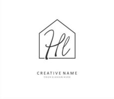 hl initiale lettre écriture et Signature logo. une concept écriture initiale logo avec modèle élément. vecteur