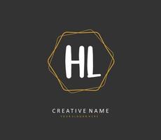 hl initiale lettre écriture et Signature logo. une concept écriture initiale logo avec modèle élément. vecteur