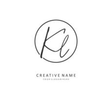 kl initiale lettre écriture et Signature logo. une concept écriture initiale logo avec modèle élément. vecteur