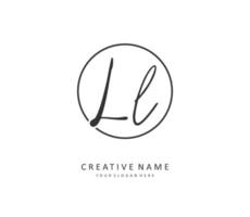 ll initiale lettre écriture et Signature logo. une concept écriture initiale logo avec modèle élément. vecteur