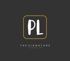 PL initiale lettre écriture et Signature logo. une concept écriture initiale logo avec modèle élément. vecteur