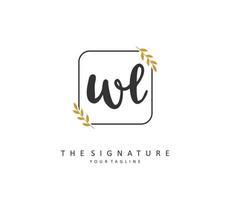 wl initiale lettre écriture et Signature logo. une concept écriture initiale logo avec modèle élément. vecteur