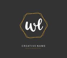 wl initiale lettre écriture et Signature logo. une concept écriture initiale logo avec modèle élément. vecteur