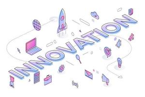 innovation mot entreprise vecteur