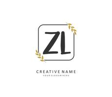 zl initiale lettre écriture et Signature logo. une concept écriture initiale logo avec modèle élément. vecteur