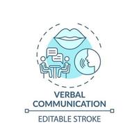 icône de concept turquoise de communication verbale vecteur