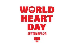 monde cœur journée septembre 29e pour affiche, bannière, bannière la toile ou Matériel imprimer, vecteur conception