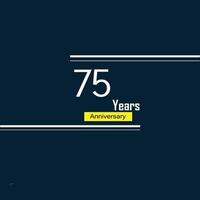75 ans anniversaire célébration couleur bleue vecteur modèle illustration de conception