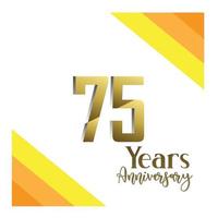 75 ans anniversaire célébration or fond blanc couleur vecteur modèle design illustration