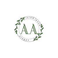 aa initiale beauté floral logo modèle vecteur